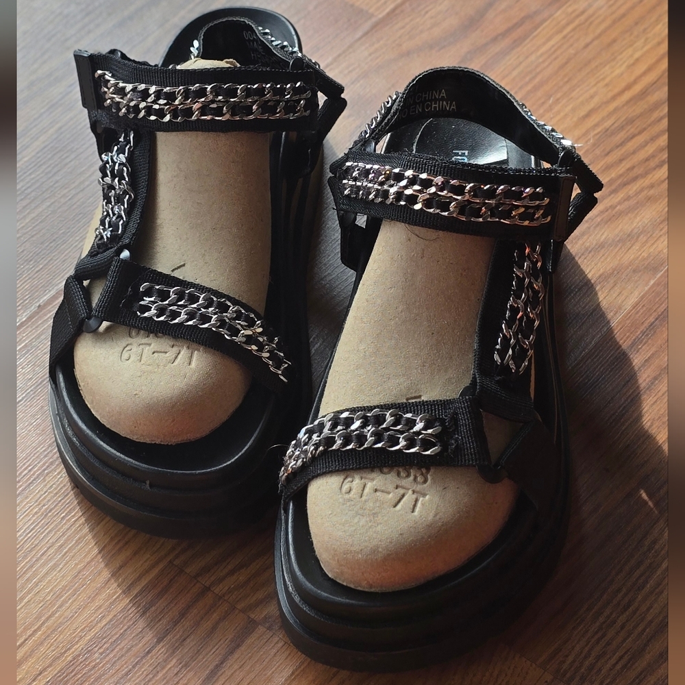 Black Chain Sandals